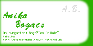 aniko bogacs business card